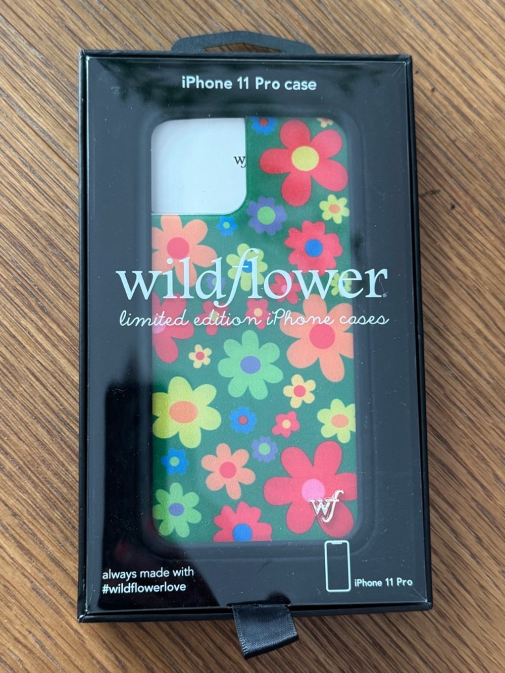 Wildflower iPhone 11 Pro Case - Green Background with Multicolor Flowers